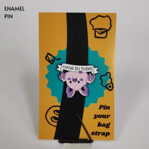 Upside Down Hang in There Bat Enamel Pin
