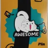 Awesome White Cat Enamel Pin