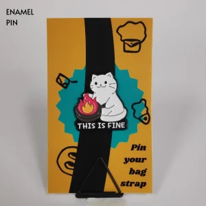 This in Fine White Cat Enamel Pin