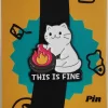 This in Fine White Cat Enamel Pin