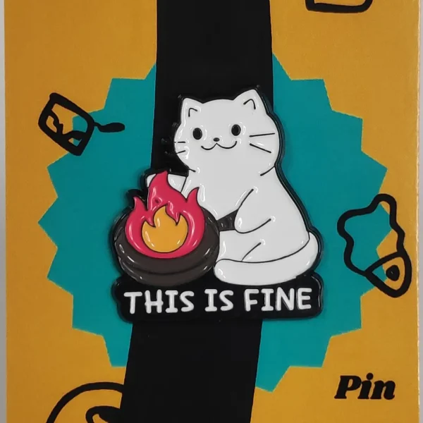 This in Fine White Cat Enamel Pin