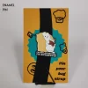Chill White Cat Reading Book Enamel Pin