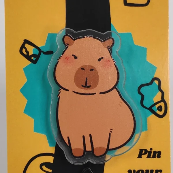 Shy Capybara Acrylic Pin