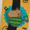 Watermelon Capy Acrylic Pin