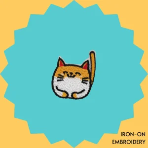 Relaxing Ginger Cat Iron-on Embroidery