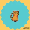 Happy Ginger Cat Iron-on Embroidery
