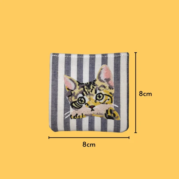 Focussed Tabby Cat Iron-on Embroidery
