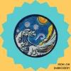 Iron-On-Patch-1247 Great Wave Art Iron-on Embroidery