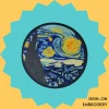 Iron-On-Patch-1249 Circle Starry Night Iron-on Embroidery