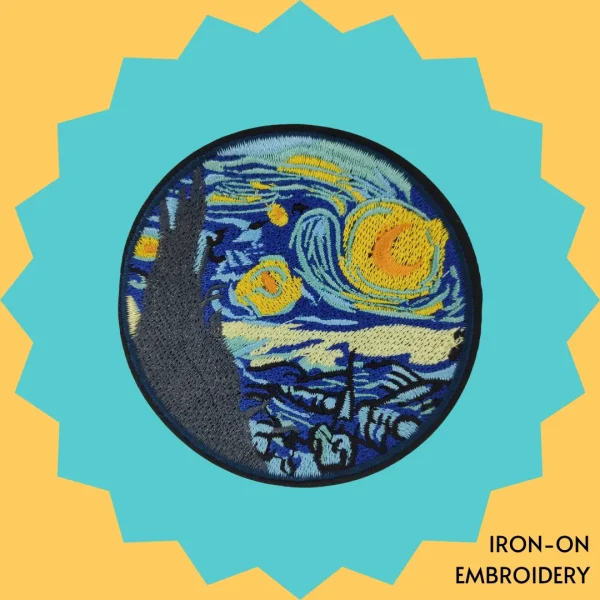Iron-On-Patch-1249 Circle Starry Night Iron-on Embroidery