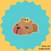 Slumbering Capybara with Tiny Chick Iron-on Embroidery