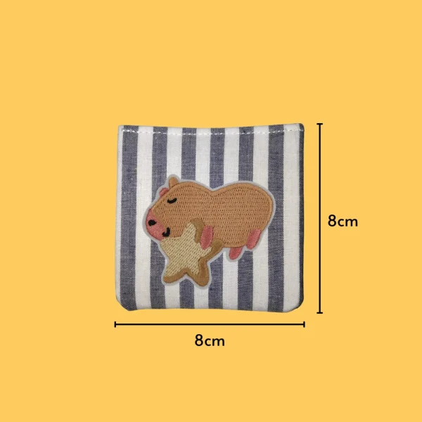 Sleeping Capybara with a Star Iron-on Embroidery
