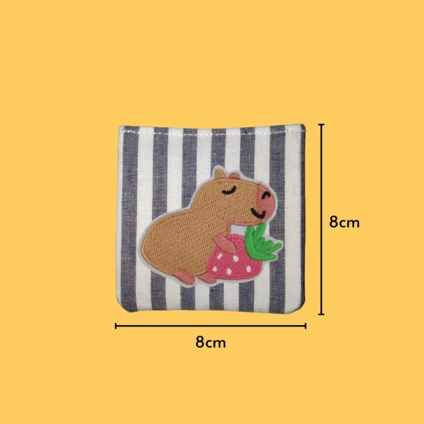 Sleeping Capybara with Strawberry Iron-on Embroidery
