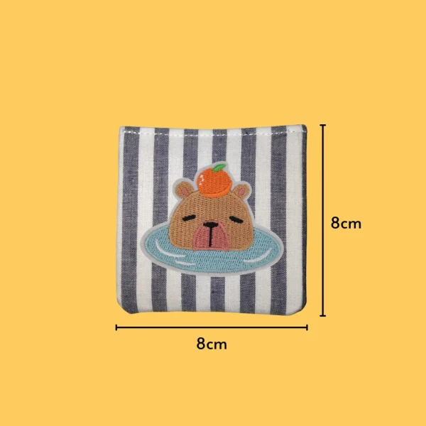 Capybara with Orange in Water Iron-on Embroidery