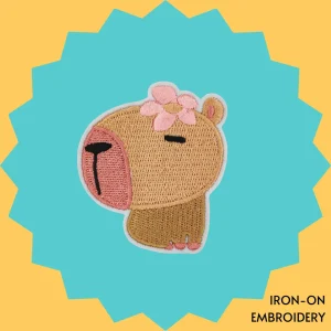 Demure Capybara Iron-on Embroidery