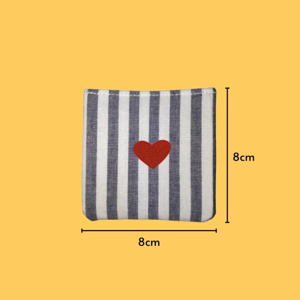 Wide Orange Heart Iron-on Embroidery