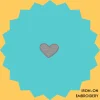 Iron-On-Patch-1291 Wide Silver Heart Iron-on Embroidery