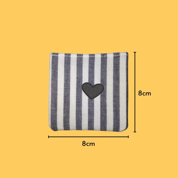 Wide Dark Gray Heart Iron-on Embroidery