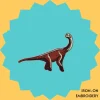 Brown Brontosaurus Iron-on Embroidery