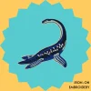 Blue Plesiosaurs Iron-on Embroidery