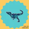 Blue Velicoraptor Iron-on Embroidery