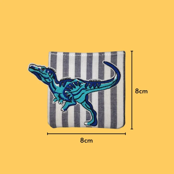 Blue Velicoraptor Iron-on Embroidery