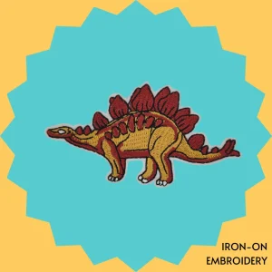 Brown Stegosaurus Iron-on Embroidery