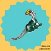 Green Dino Iron-on Embroidery