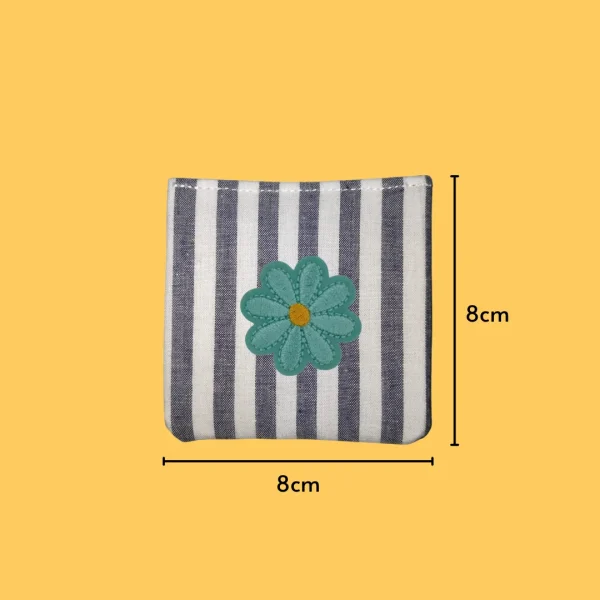 Cyan Flower with Yellow Center Iron-on Embroidery