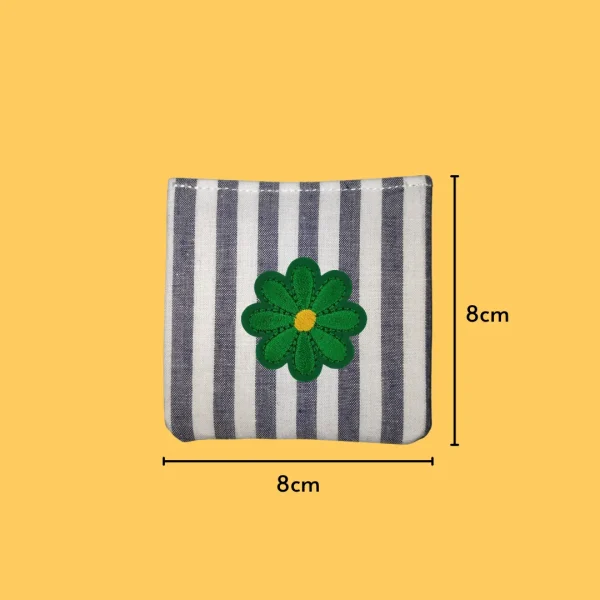 Green Flower with Yellow Center Iron-on Embroidery