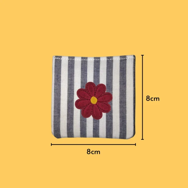 Maroon Flower with Yellow Center Iron-on Embroidery