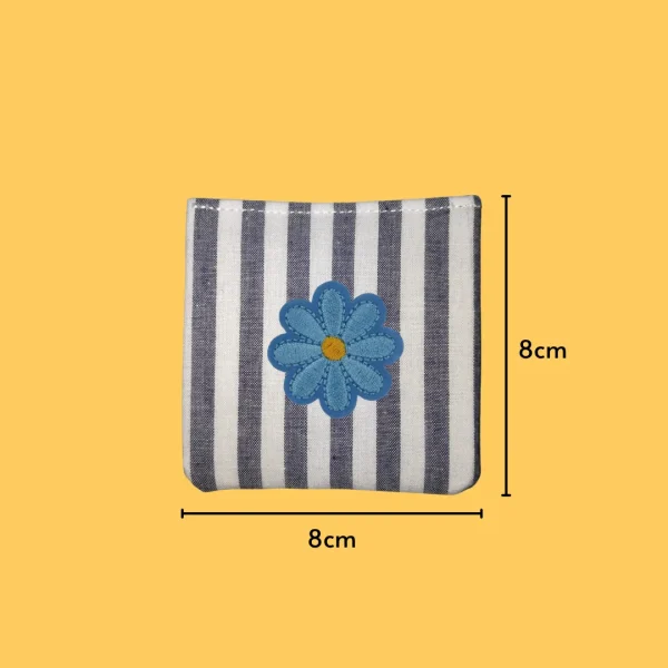 Iron-On-Patch-1336 Blue Flower with Yellow Center Iron-on Embroidery