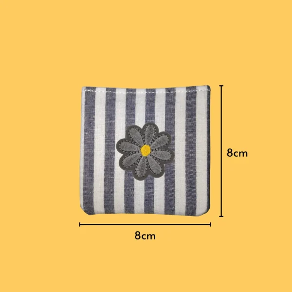 Gray Flower with Yellow Center Iron-on Embroidery