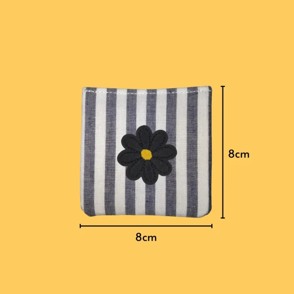 Black Flower with Yellow Center Iron-on Embroidery