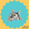 Gray Tabby Cat Iron-on Embroidery