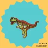Neon Dino Iron-on Embroidery