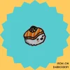 Jubilant Salmon Nigiri Iron-on Embroidery