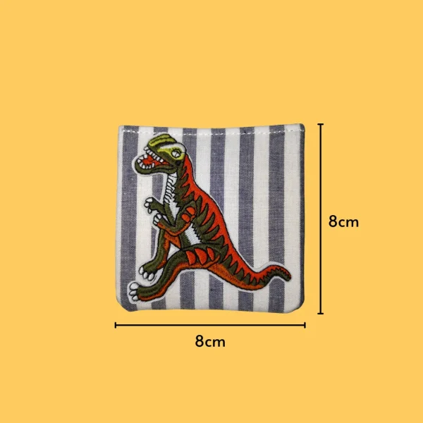 Scary Orange and Green T-rex Iron-on Embroidery