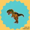 Terrifying Orange and Green T-rex Iron-on Embroidery