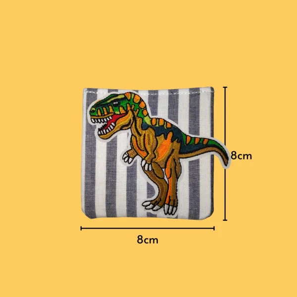 Terrifying Orange and Green T-rex Iron-on Embroidery