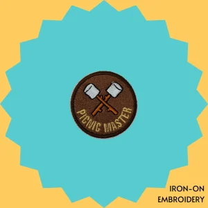 Picnic Master with Marshmellows Badge Iron-on Embroidery