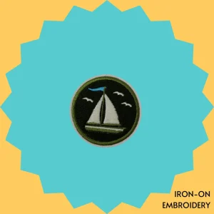 Sailboat Badge Iron-on Embroidery