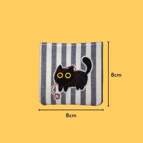 Tangled Black Cat Iron-on Embroidery