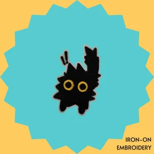 Spooked Black Cat Iron-on Embroidery