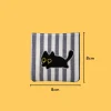 Weeping and Pouncing Black Cat Iron-on Embroidery