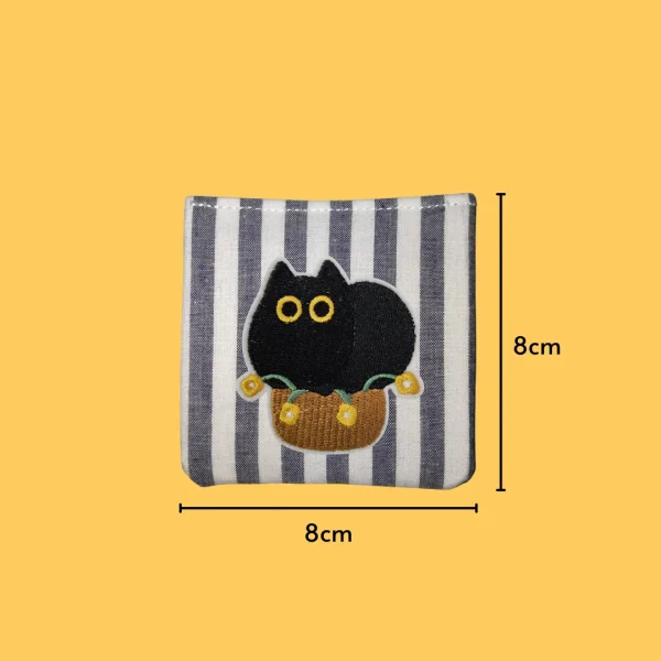 Black Cat Loaf in Plant Pot Iron-on Embroidery