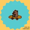 Capybara on Baguette Cart Iron-on Embroidery