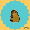 Chubby Capybara with Citrus Iron-on Embroidery