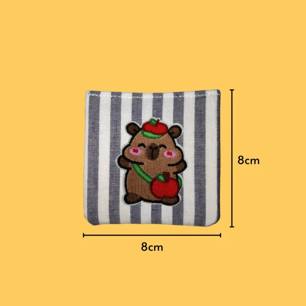 Cute Apple Themed Capybara Iron-on Embroidery