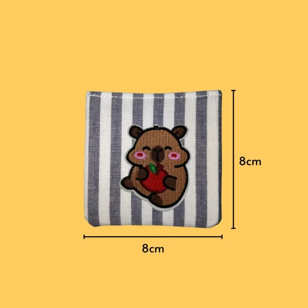 Capybara Enjoying Apple Iron-on Embroidery